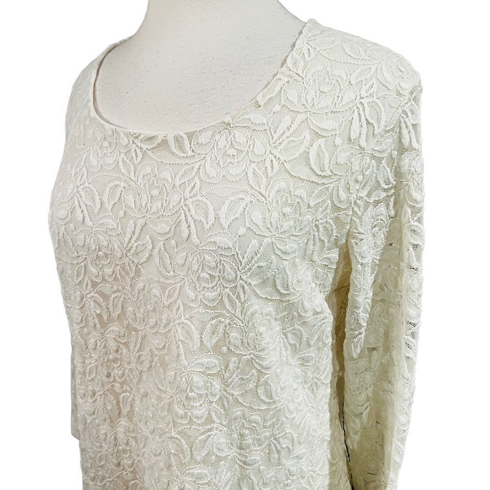 Christopher Banks Top White Lace Lined size XL